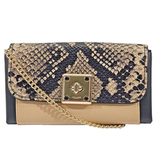 WN COACH 53994 Drifter Wallet In Exotic Embossed Leather W Crossbody Strap Purse - Picture 1 of 14